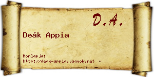 Deák Appia névjegykártya